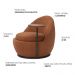 Poltrona Orgânica Kaira com Mesa Lateral Esquerda Base Fixa Preto Bouclé Terracota - Nexta Casa