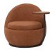 Poltrona Orgânica Kaira com Mesa Lateral Esquerda Base Fixa Preto Bouclé Terracota - Nexta Casa
