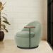 Poltrona Orgânica Kaira com Mesa Lateral Esquerda Base Fixa Preto Bouclé Verde Claro - Nexta Casa