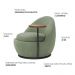 Poltrona Orgânica Kaira com Mesa Lateral Esquerda Base Fixa Preto Bouclé Verde Claro - Nexta Casa