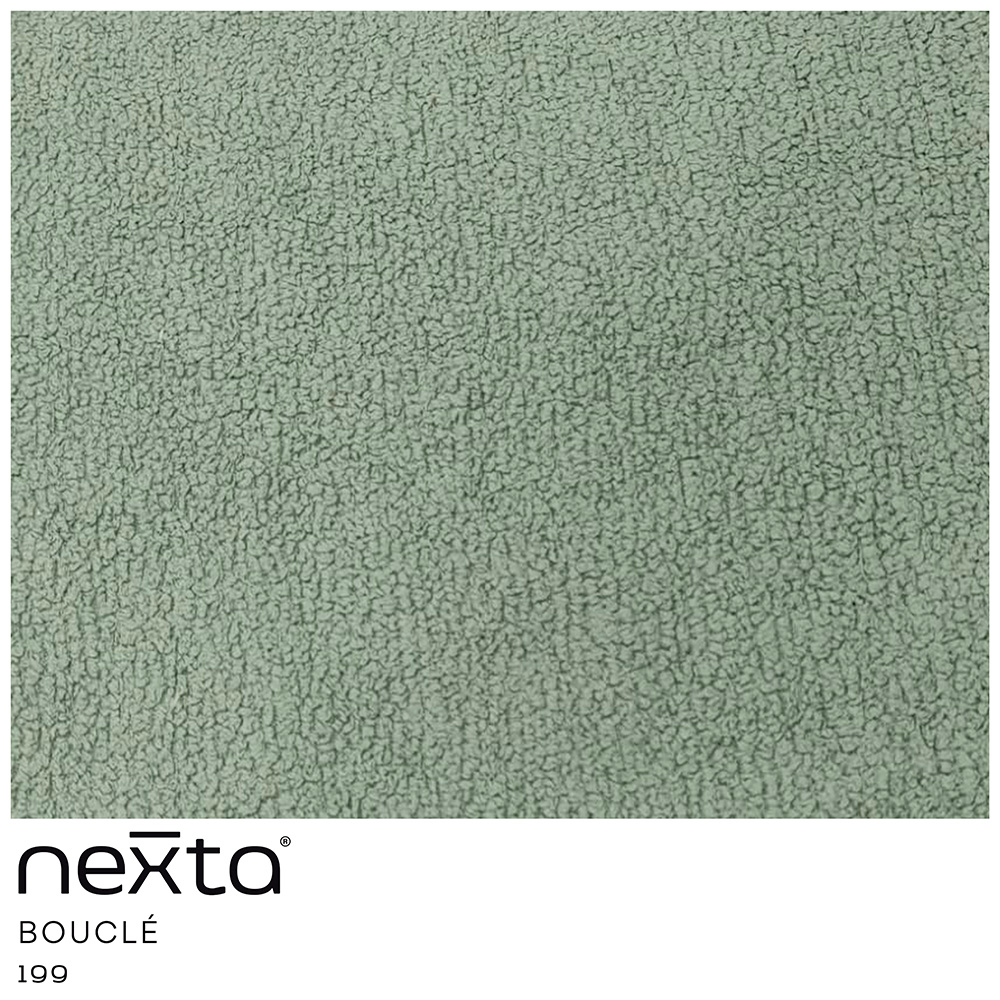 Poltrona Orgânica Kaira com Mesa Lateral Esquerda Base Fixa Preto Bouclé Verde Claro - Nexta Casa