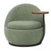 Poltrona Orgânica Kaira com Mesa Lateral Esquerda Base Fixa Preto Bouclé Verde Claro - Nexta Casa
