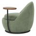 Poltrona Orgânica Kaira com Mesa Lateral Esquerda Base Fixa Preto Bouclé Verde Claro - Nexta Casa