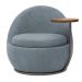 Poltrona Orgânica Kaira com Mesa Lateral Esquerda Base Fixa Titânio Bouclé Azul Claro - Nexta Casa