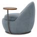 Poltrona Orgânica Kaira com Mesa Lateral Esquerda Base Fixa Titânio Bouclé Azul Claro - Nexta Casa