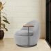 Poltrona Orgânica Kaira com Mesa Lateral Esquerda Base Fixa Titânio Bouclé Cinza Claro - Nexta Casa