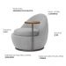 Poltrona Orgânica Kaira com Mesa Lateral Esquerda Base Fixa Titânio Bouclé Cinza Claro - Nexta Casa