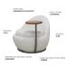 Poltrona Orgânica Kaira com Mesa Lateral Esquerda Base Fixa Titânio Bouclé Creep Off White - Nexta Casa