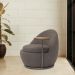 Poltrona Orgânica Kaira com Mesa Lateral Esquerda Base Fixa Titânio Bouclé Marrom - Nexta Casa