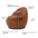 Poltrona Orgânica Kaira com Mesa Lateral Esquerda Base Fixa Titânio Bouclé Terracota - Nexta Casa