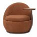 Poltrona Orgânica Kaira com Mesa Lateral Esquerda Base Fixa Titânio Bouclé Terracota - Nexta Casa