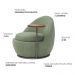Poltrona Orgânica Kaira com Mesa Lateral Esquerda Base Fixa Titânio Bouclé Verde Claro - Nexta Casa