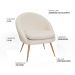 Poltrona Para Sala Rafa Pés Ouro Fosco Bouclé Off White - Nexta Casa