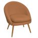 Poltrona Para Sala Rafa Pés Palito Castanho Bouclé Terracota - Nexta Casa