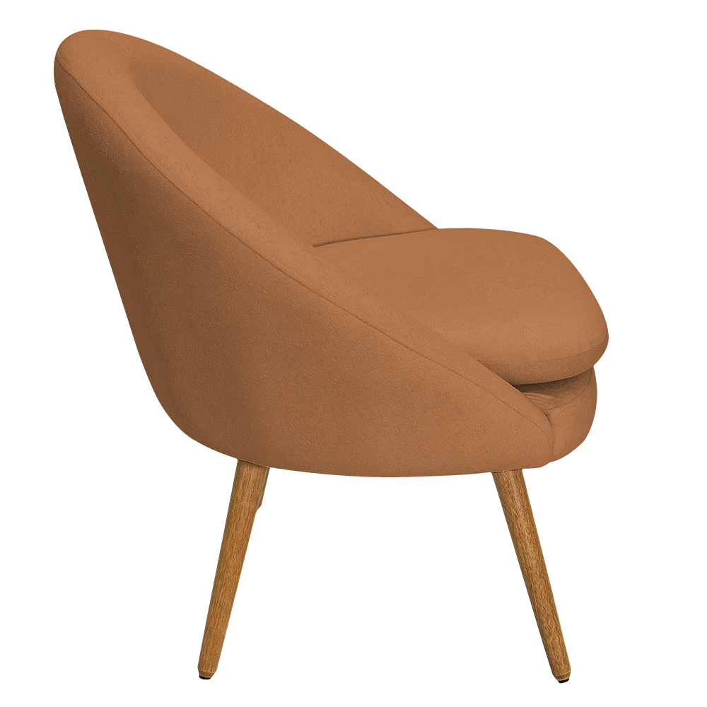 Poltrona Para Sala Rafa Pés Palito Castanho Bouclé Terracota - Nexta Casa