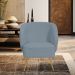 Poltrona Para Sala de Estar Agnes Pés Aço Ouro Fosco Bouclé Azul Claro - Nexta Casa