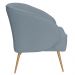 Poltrona Para Sala de Estar Agnes Pés Aço Ouro Fosco Bouclé Azul Claro - Nexta Casa