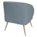 Poltrona Para Sala de Estar Agnes Pés Aço Ouro Fosco Bouclé Azul Claro - Nexta Casa