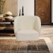 Poltrona Para Sala de Estar Agnes Pés Aço Ouro Fosco Bouclé Off White - Nexta Casa