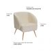 Poltrona Para Sala de Estar Agnes Pés Aço Ouro Fosco Bouclé Off White - Nexta Casa