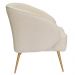 Poltrona Para Sala de Estar Agnes Pés Aço Ouro Fosco Bouclé Off White - Nexta Casa
