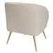 Poltrona Para Sala de Estar Agnes Pés Aço Ouro Fosco Bouclé Off White - Nexta Casa