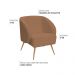 Poltrona Para Sala de Estar Agnes Pés Aço Ouro Fosco Bouclé Terracota - Nexta Casa