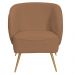 Poltrona Para Sala de Estar Agnes Pés Aço Ouro Fosco Bouclé Terracota - Nexta Casa