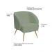 Poltrona Para Sala de Estar Agnes Pés Aço Ouro Fosco Bouclé Verde Claro - Nexta Casa
