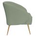 Poltrona Para Sala de Estar Agnes Pés Aço Ouro Fosco Bouclé Verde Claro - Nexta Casa