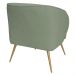 Poltrona Para Sala de Estar Agnes Pés Aço Ouro Fosco Bouclé Verde Claro - Nexta Casa