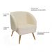 Poltrona Para Sala de Estar Agnes Pés Palito Castanho Bouclé Off White - Nexta Casa