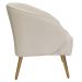 Poltrona Para Sala de Estar Agnes Pés Palito Castanho Bouclé Off White - Nexta Casa