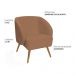 Poltrona Para Sala de Estar Agnes Pés Palito Castanho Bouclé Terracota - Nexta Casa