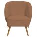 Poltrona Para Sala de Estar Agnes Pés Palito Castanho Bouclé Terracota - Nexta Casa