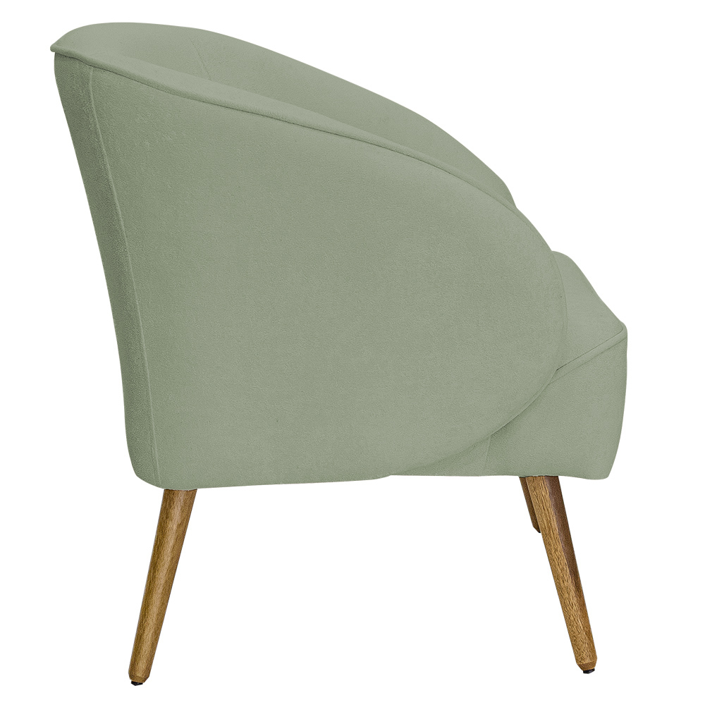 Poltrona Para Sala de Estar Agnes Pés Palito Castanho Bouclé Verde Claro - Nexta Casa