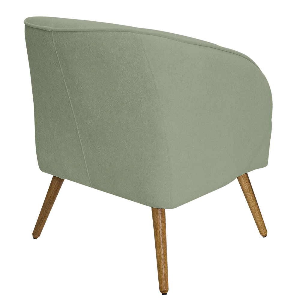 Poltrona Para Sala de Estar Agnes Pés Palito Castanho Bouclé Verde Claro - Nexta Casa