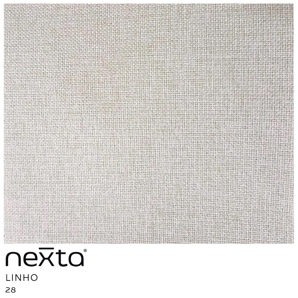 Poltrona Redonda Base Aço Fixa Titânio Aymê Linho Bege Claro - Nexta Casa