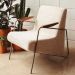 Poltrona Safira Base Aço Fixa Titânio Bouclé Tramare Off White Mesclado - Nexta Casa