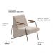 Poltrona Safira Base Aço Fixa Titânio Bouclé Tramare Off White Mesclado - Nexta Casa