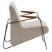 Poltrona Safira Base Aço Fixa Titânio Bouclé Tramare Off White Mesclado - Nexta Casa