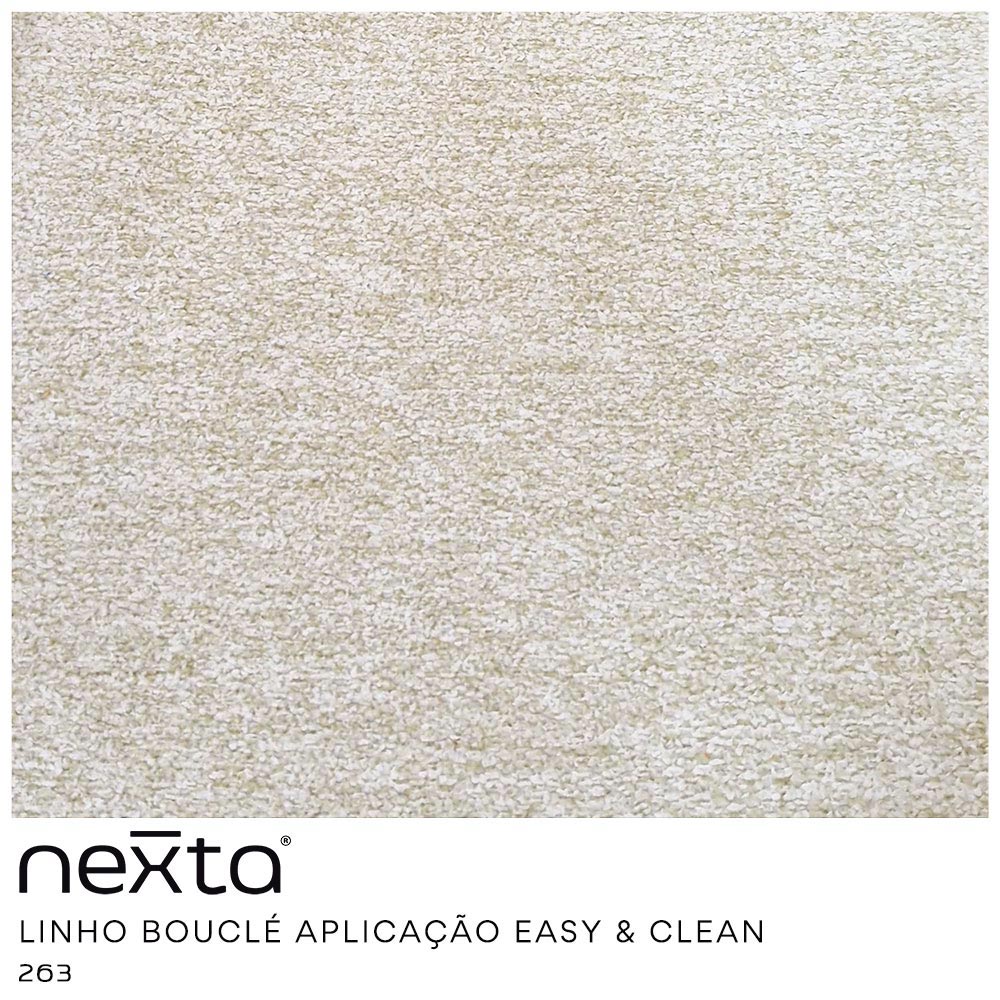 Poltrona Sala de Estar Austin Base Madeira Castanho Bouclé Bege - Nexta Casa