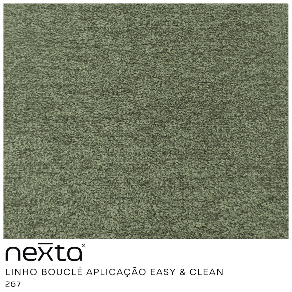 Poltrona Sala de Estar Austin Base Madeira Castanho Bouclé Verde - Nexta Casa