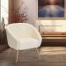 Poltrona Sala de Estar Mona Pés Aço Ouro Fosco Bouclé Off White - Nexta Casa