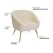 Poltrona Sala de Estar Mona Pés Aço Ouro Fosco Bouclé Off White - Nexta Casa