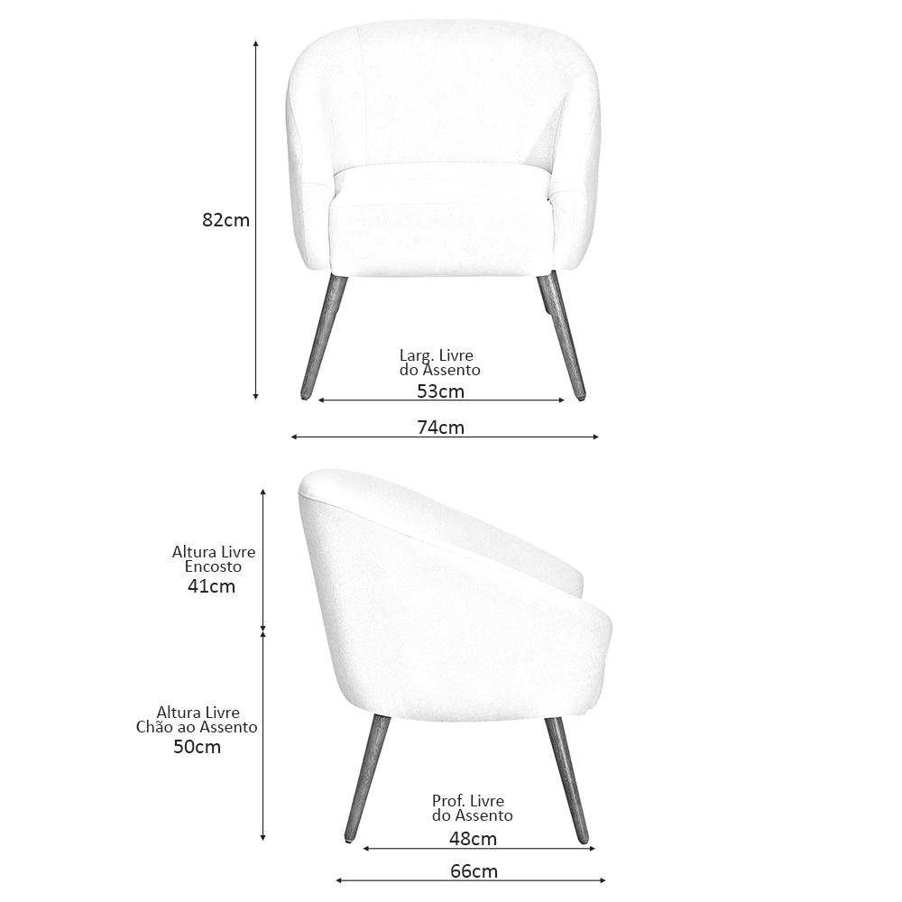 Poltrona Sala de Estar Mona Pés Aço Ouro Fosco Bouclé Off White - Nexta Casa