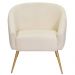 Poltrona Sala de Estar Mona Pés Aço Ouro Fosco Bouclé Off White - Nexta Casa