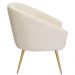 Poltrona Sala de Estar Mona Pés Aço Ouro Fosco Bouclé Off White - Nexta Casa