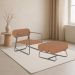 Poltrona com Puff Detroit Bouclé Terracota - Nexta Casa