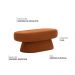 Puff Decorativo Orgânico Liz Sala de Estar Linho Terracota -  Nexta Casa